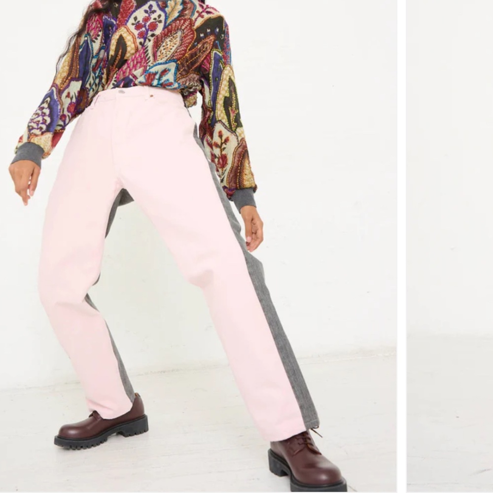 BLESS No. 73 Jeanspleatfront in Pink/Black